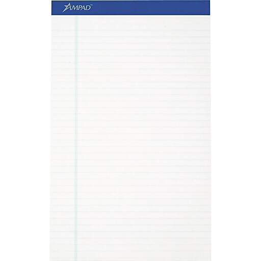 Shop Staples for Ampad Writing Pad, Legal Margin Rule, Legal, White
