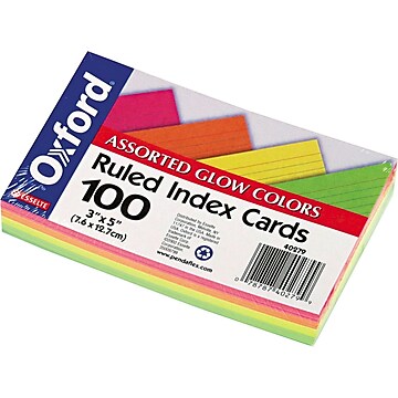 Oxford Color Coded Ruled Index Cards 3 X 5 Assorted Colors 100 Per