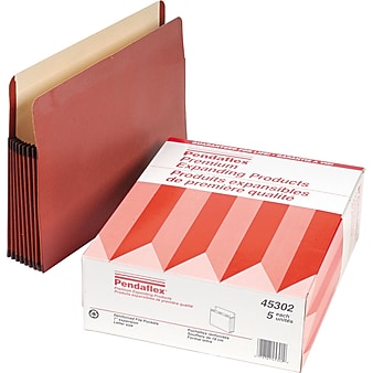 Pendaflex Premium Reinforced 7" Expansion File Pocket, Straight Cut, Letter Size, 5/Box