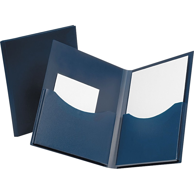 Oxford Double Stuff 2-Pocket Paper Handler Folder, Navy (OXF 57455) image 1