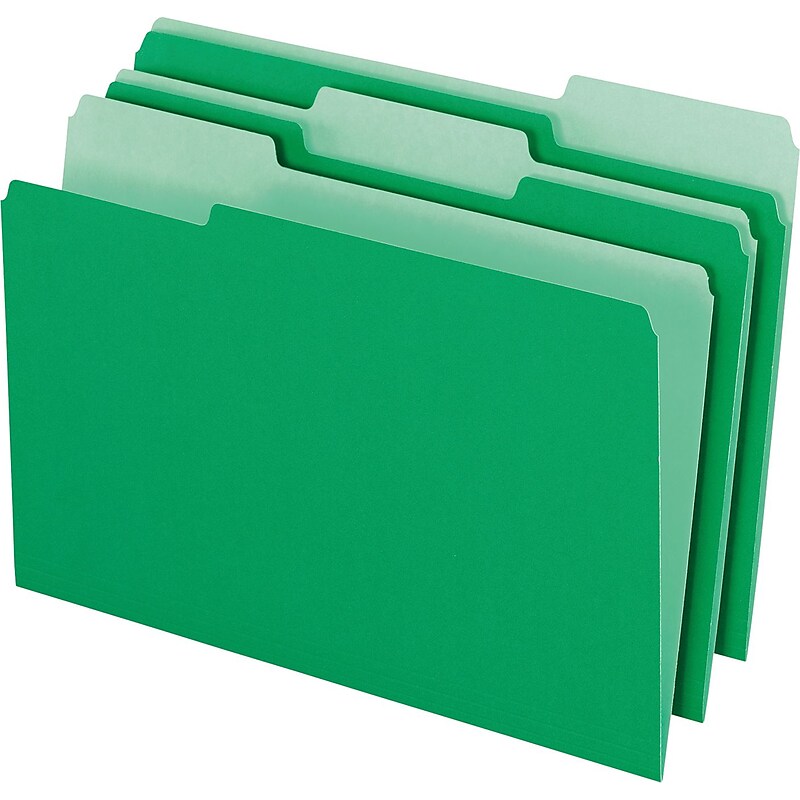 Pendaflex Recycled File Folder, Straight Cut, Assorted, Legal Size, Bright Green, 100/Box (153 1/3 BGR) image 1