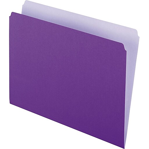Pendaflex® Colored File Folders, Letter, Lavender/Light Lavender, 100