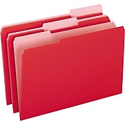 Pendaflex Two-Tone File Folder, 3 Tab, Legal Size, Red, 100/Box (PFX 153 1/3 RED)