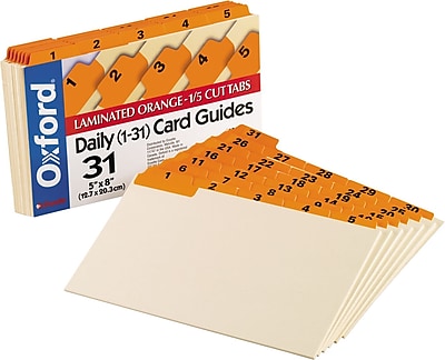 Oxford A-Z Laminated Tab Card Guides - 25 Per Set
