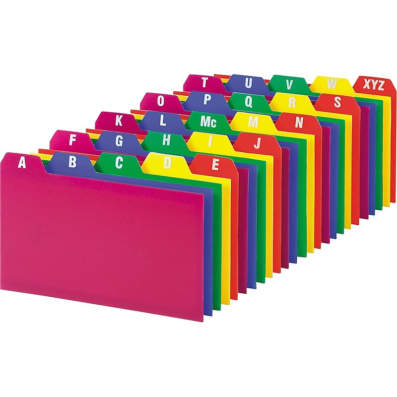 Oxford Alpha Card Guides, Assorted Colors, 3" x 5", 25/Set (73153) image 1