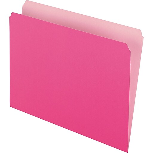 Pendaflex® Colored File Folders, Letter, Pink/Light Pink, 100/Box (152