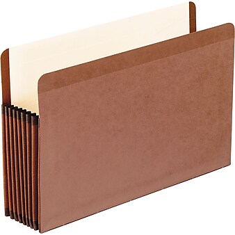 Oxford Premium Heavy Duty Reinforced File Pocket, 7" Expansion, Legal Size, Redrope, 5/Box (PFX45303)