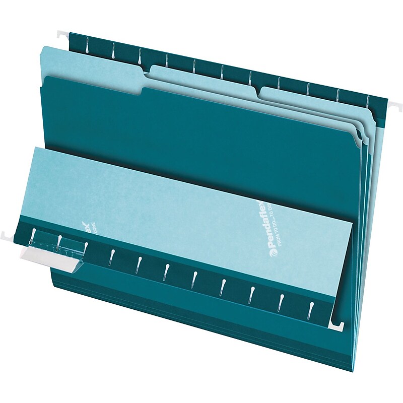 Pendaflex File Folder, 3 Tab, Letter Size, Teal, 100/Box (PFX 4210 1/3 TEA) image 1