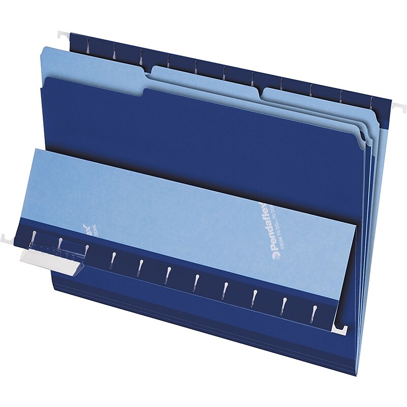 Pendaflex File Folder,  3 Tab,  Letter Size,  Navy,  100/Box (PFX 4210 1/3 NAV) image 1