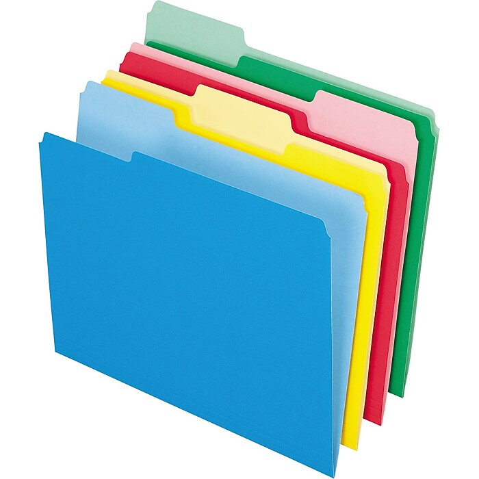 Pendaflex Two-Tone Recycled File Folder, 1/3-Cut Tab, Assorted