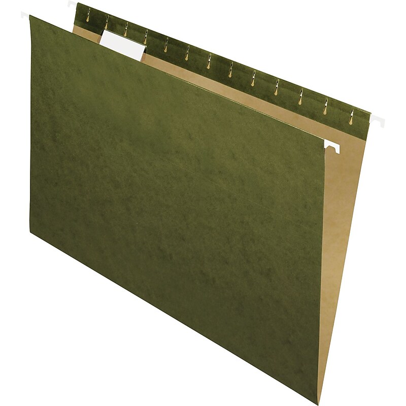 Pendaflex Hanging File Folders, 1/5 Tab, Legal, Standard Green, 25/Box (ESS81622) image 1