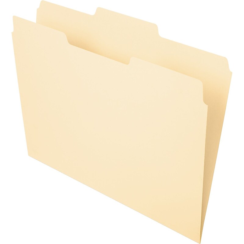 Pendaflex Essentials File Folder, 1/3-Cut Tab, Center Position, Letter Size, Manila, 100/Box (PFX 752 1/3-2) image 1