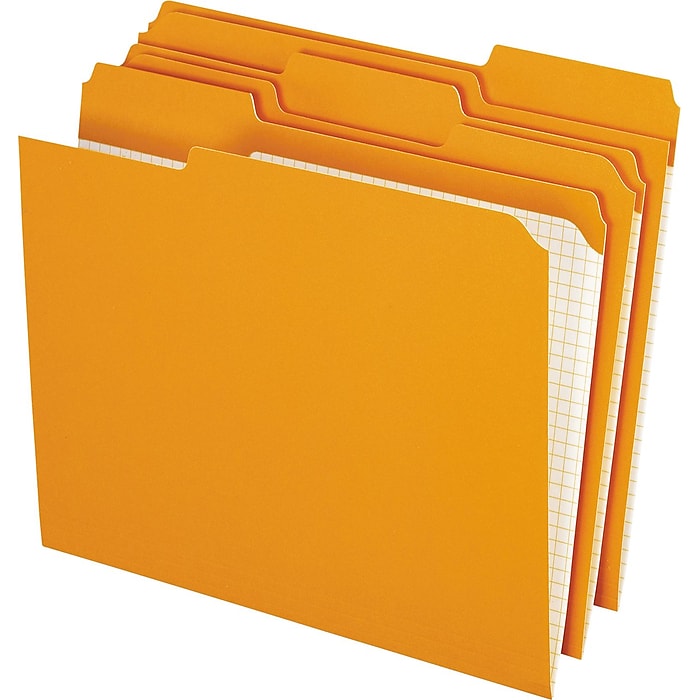 Pendaflex File Folder, 1/3-Cut Tab, Assorted, Letter Size, Orange