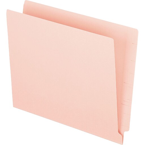 Pendaflex Reinforced End Tab Folders, Two Ply Tab, Letter Size, Pink, 100/Box at Staples