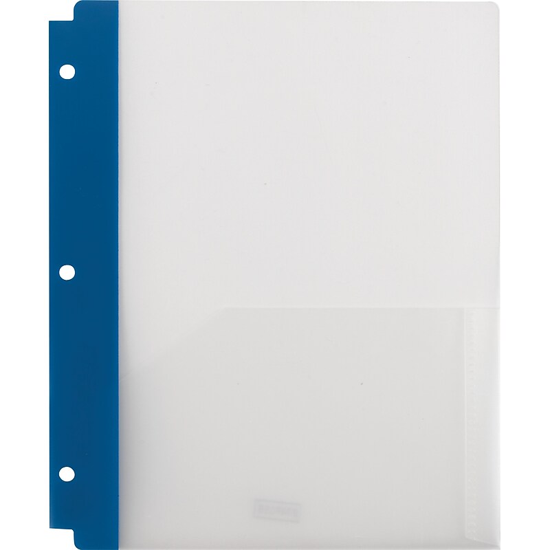 Staples 3-Hole Punched 2-Pocket Portfolio Folder, Frosted Navy (26176) image 1