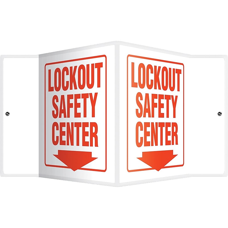 Accuform Lockout Projection Sign, Red/White, 6"H x 5"W (PSP319) image 1