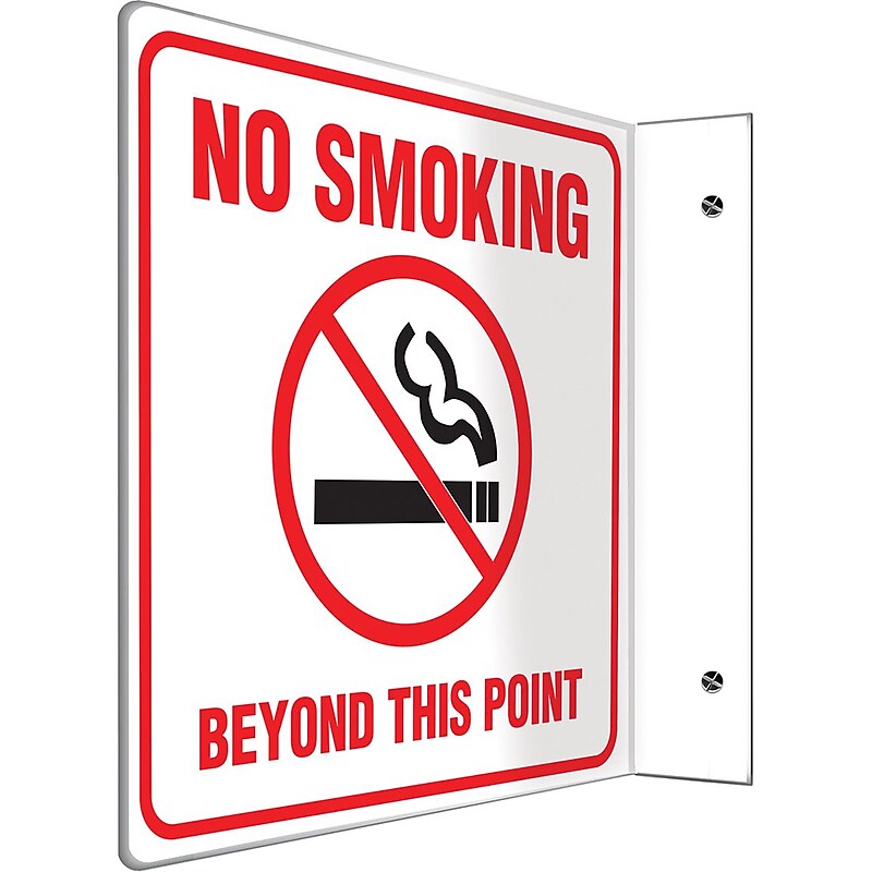 Accuform No Smoking Beyond This Point Projection Sign, Red/Black/White, 8"H x 8"W (PSP493) image 1