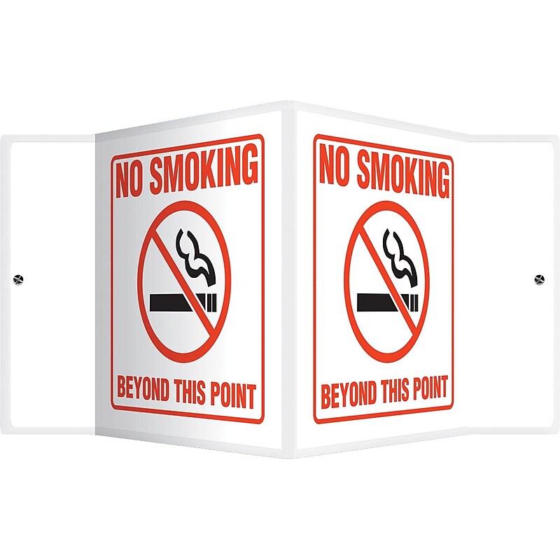 Accuform No Smoking Beyond This Point Projection Sign, Red/Black/White, 6"H x 5"W (PSP382) image 1