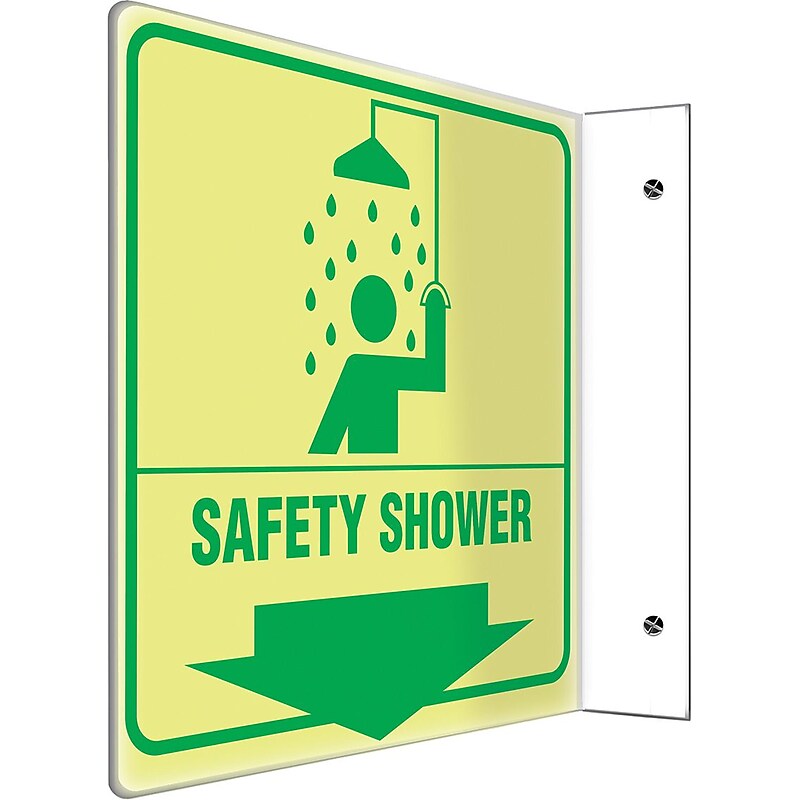 Accuform Safety Shower Projection Sign, Green, 8"H x 8"W (PSP978) image 1