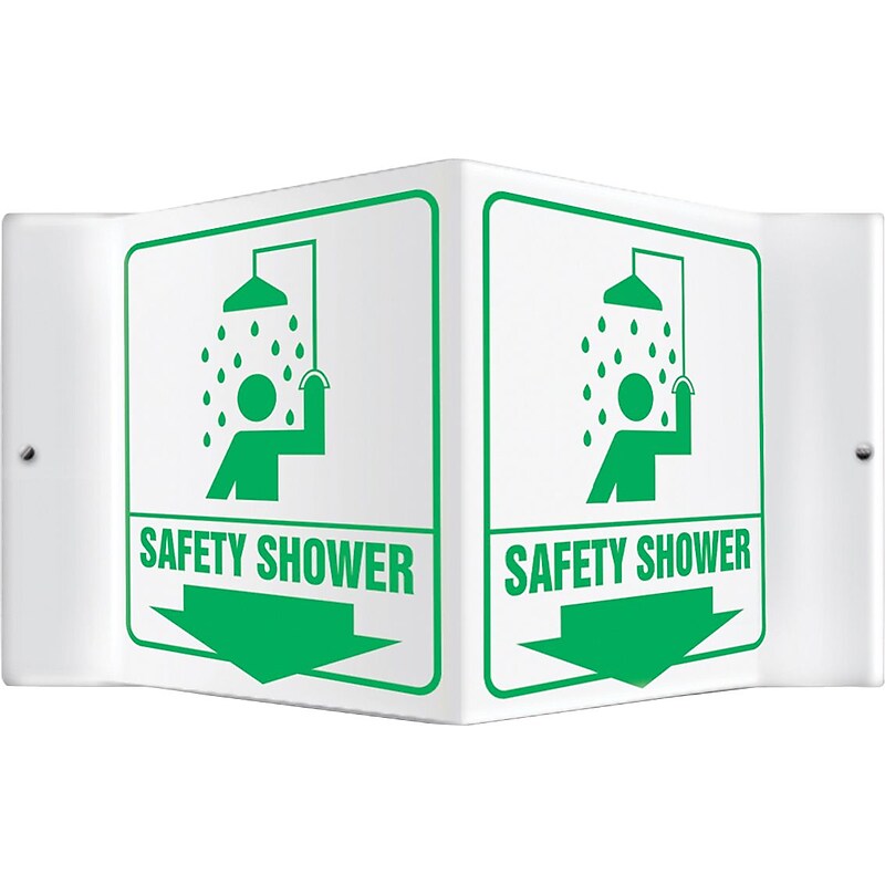 Accuform Safety Shower Projection Sign, Green/White, 6"H x 5"W (PSP603) image 1