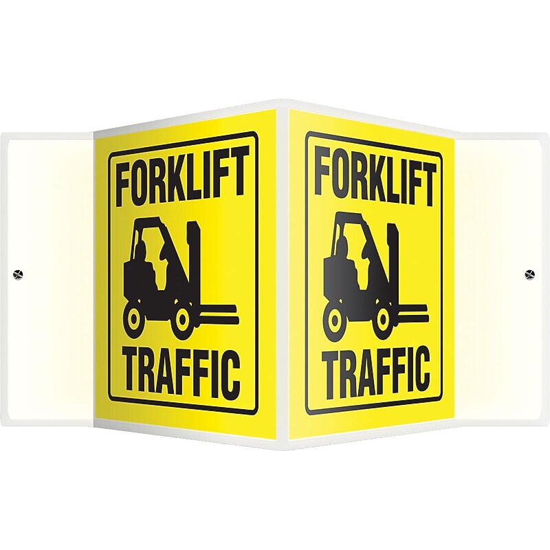 Accuform Forklift Traffic Projection Sign, Black/Yellow, 6"H x 5"W (PSP138) image 1
