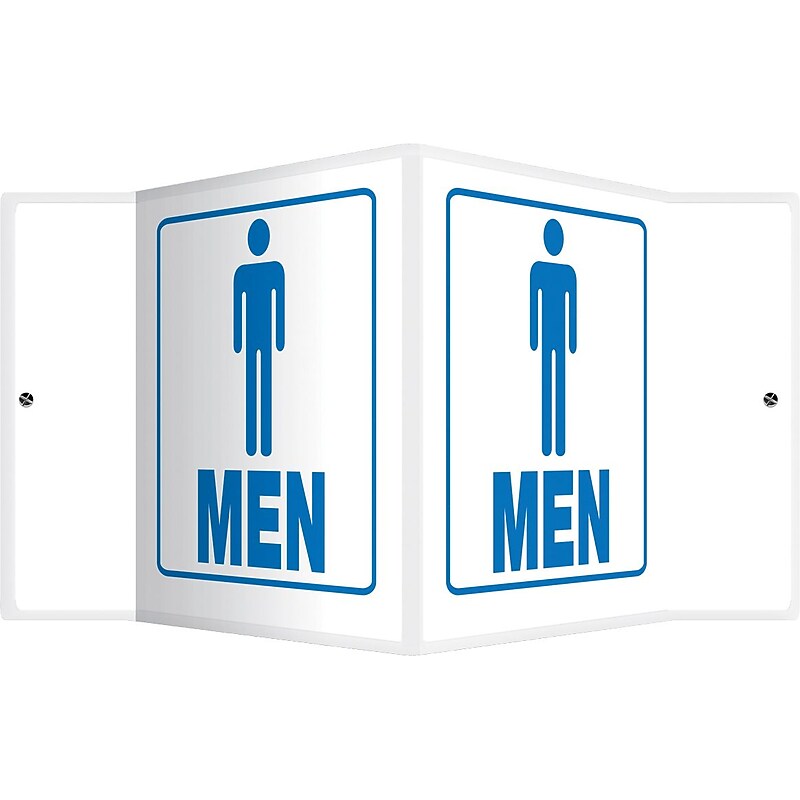 Accuform Men Restroom Projection Sign, Blue/White, 6"H x 5"W (PSP622) image 1