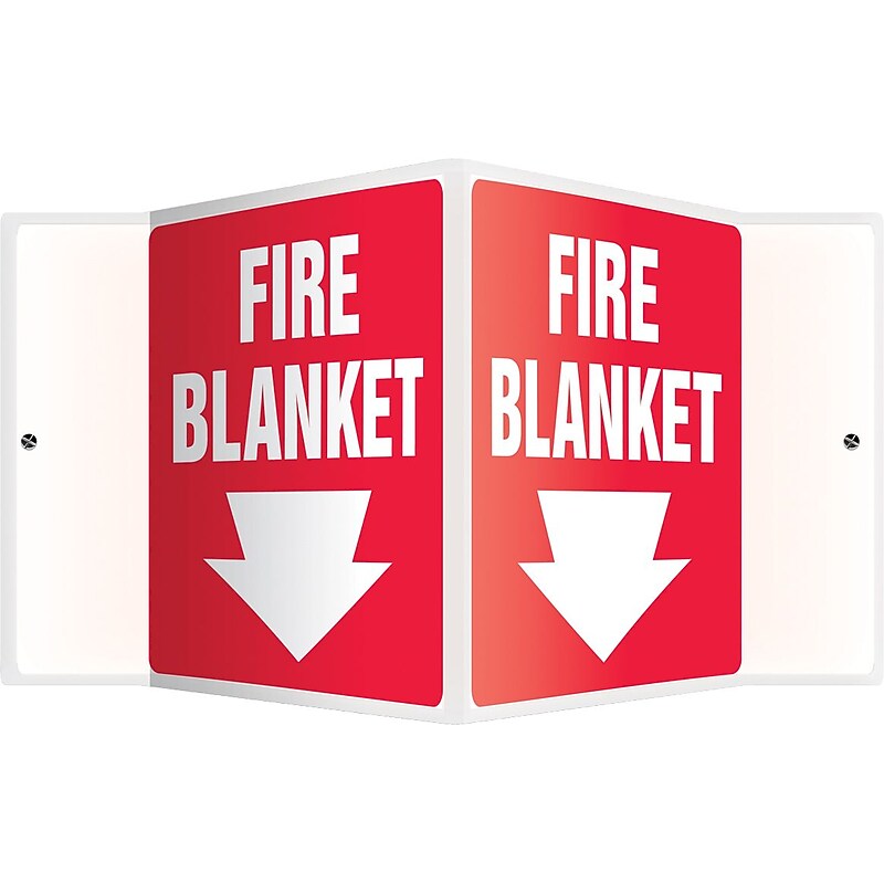 Accuform Fire Blanket Projection Sign, White/Red, 6"H x 5"W (PSP606) image 1