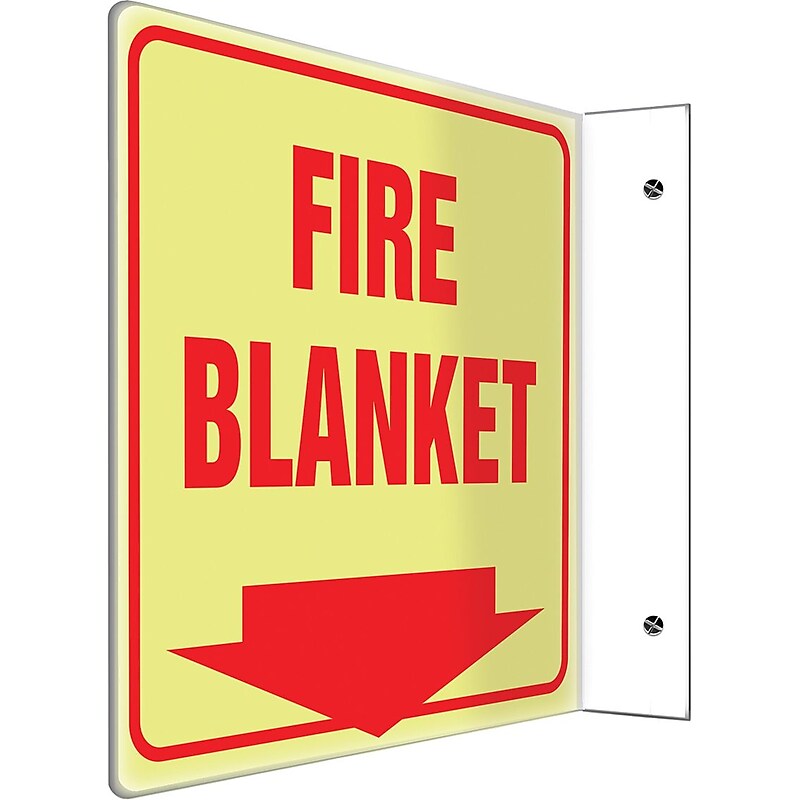 Accuform Fire Blanket Projection Sign, Red, 8"H x 8"W (PSP453) image 1