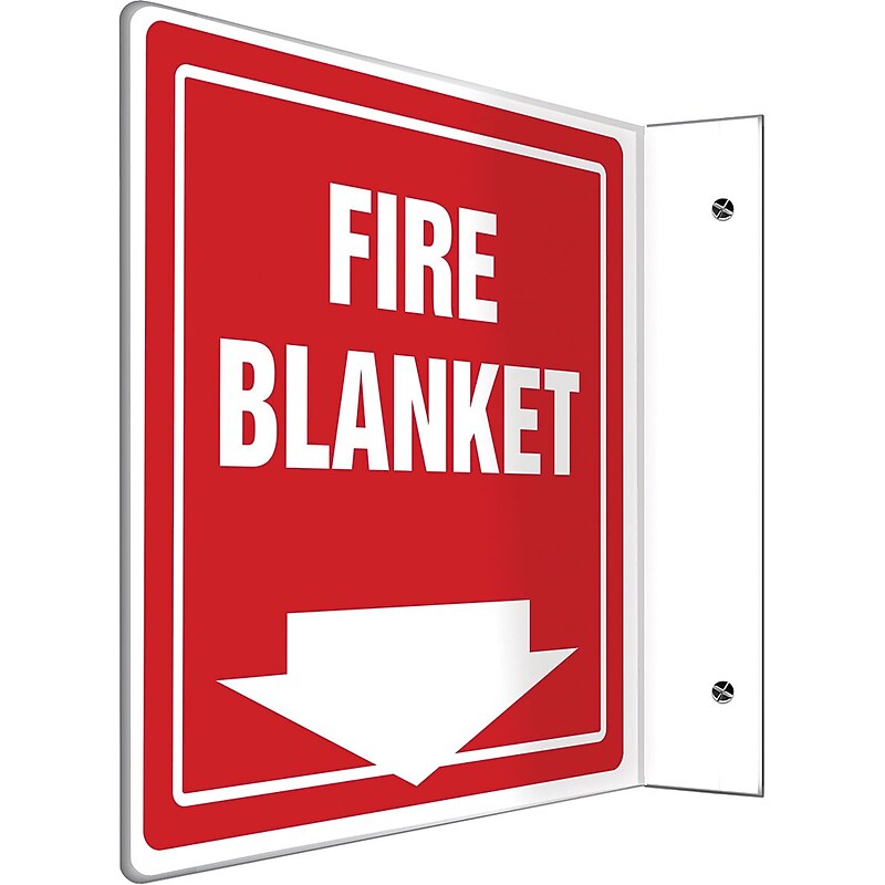 Accuform Fire Blanket Projection Sign, White/Red, 8"H x 8"W (PSP727) image 1
