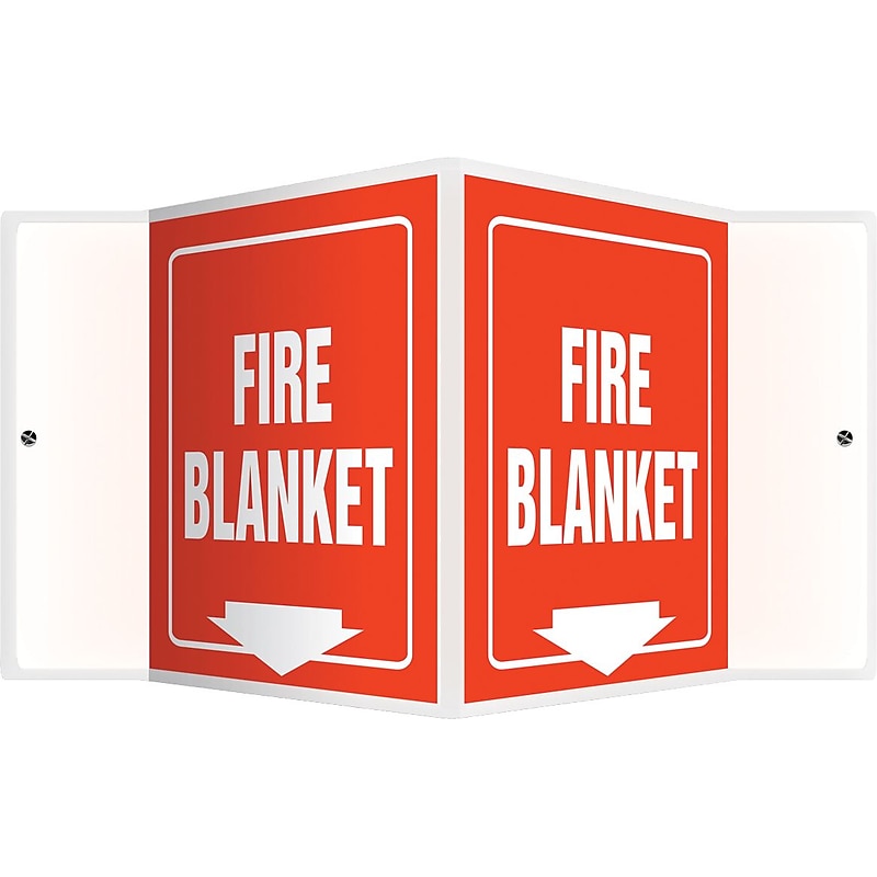 Accuform Fire Blanket Projection Sign, White/Red, 6"H x 5"W (PSP621) image 1