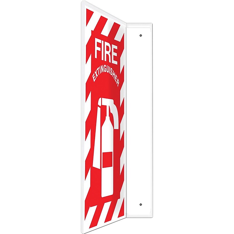 Accuform Fire Extinguisher Projection Sign, White/Red, 24"H x 12"W (PSP404) image 1