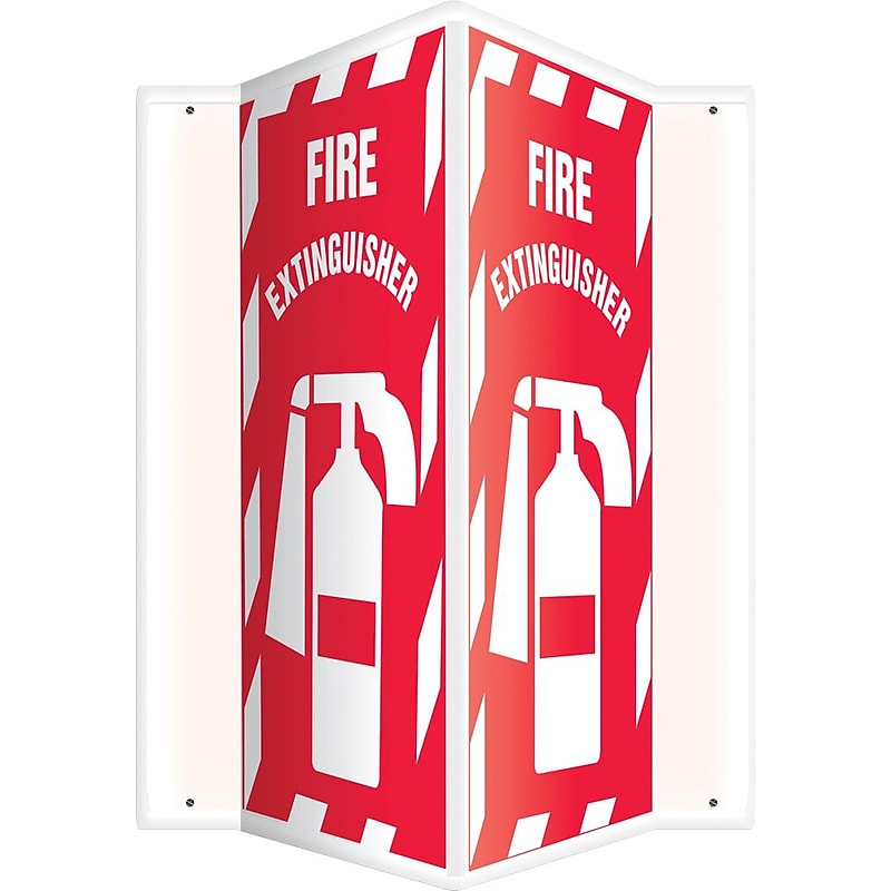 Accuform Fire Extinguisher Projection Sign, White/Red, 24"H x 12"W (PSP358) image 1
