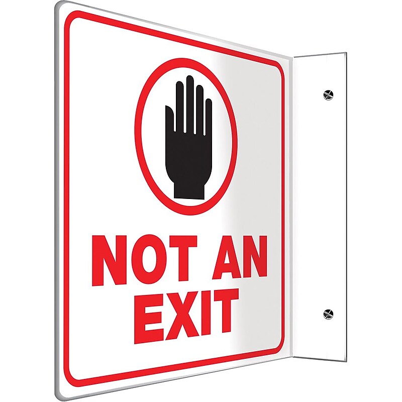 Accuform Not An Exit Projection Sign, Red/Black/White, 8"H x 8"W (PSP237) image 1