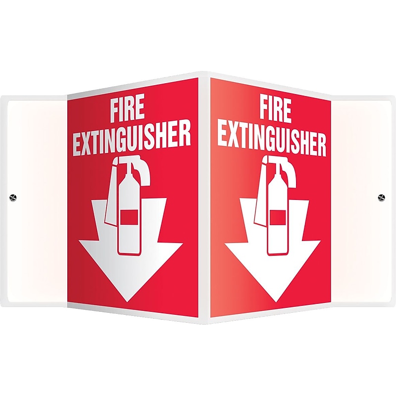 Accuform Fire Extinguisher Projection Sign, White/Red, 6"H x 5"W (PSP113) image 1