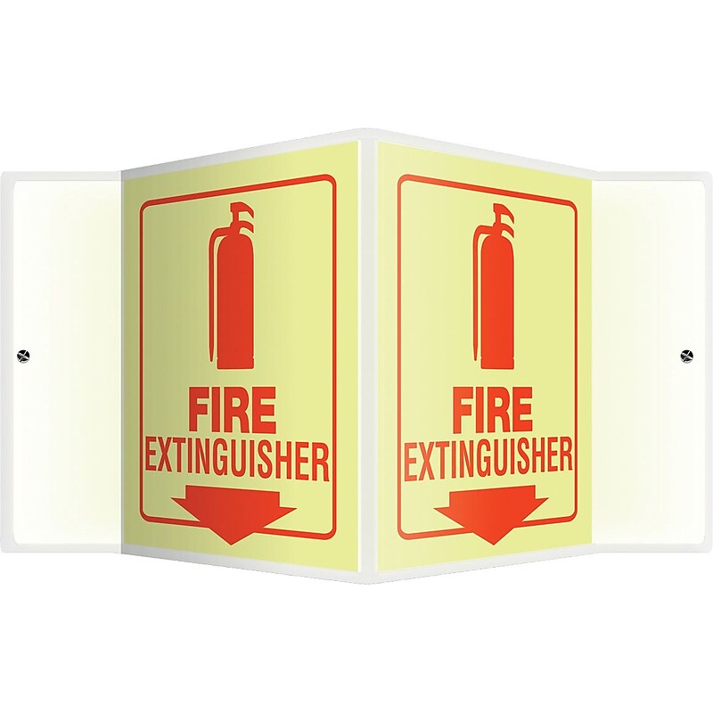 Accuform Fire Extinguisher Projection Sign, Red, 6"H x 5"W (PSP348) image 1