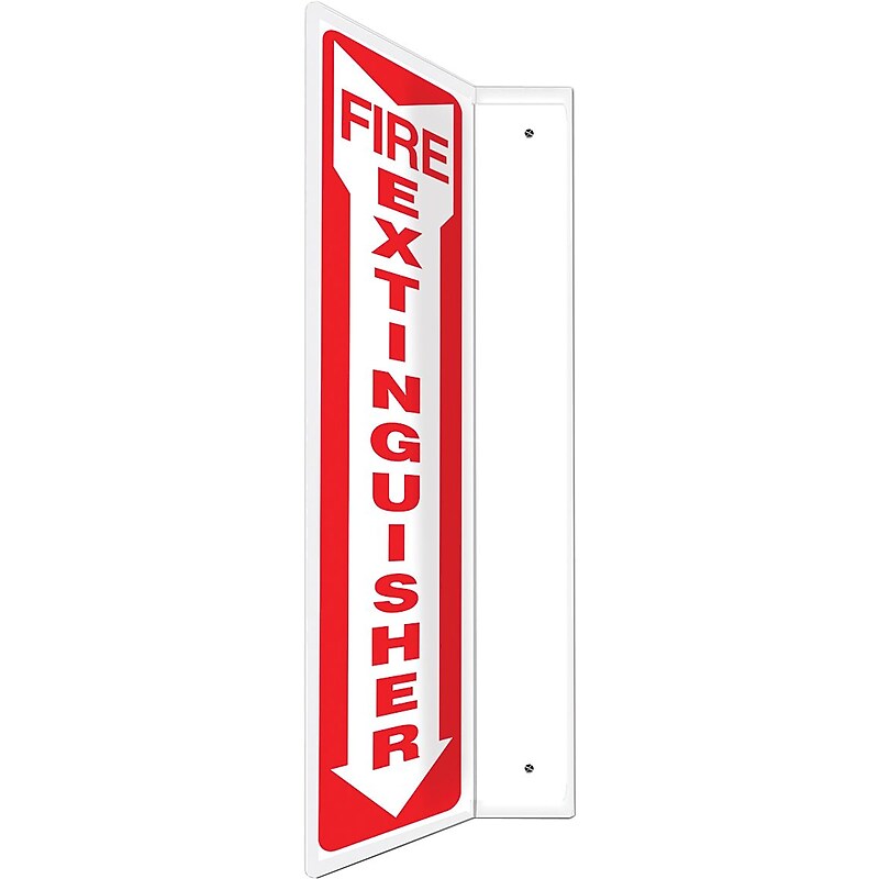 Accuform Fire Extinguisher Projection Sign, Red/White, 18"H x 4"W (PSP426) image 1