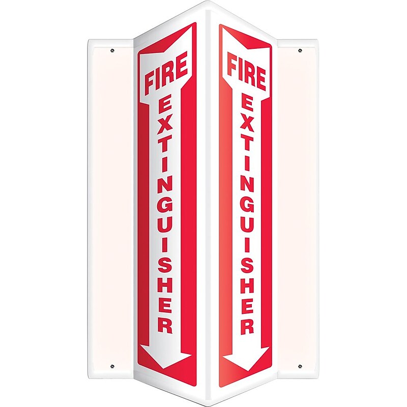Accuform Fire Extinguisher Projection Sign, Red/White, 18"H x 4"W (PSP315) image 1