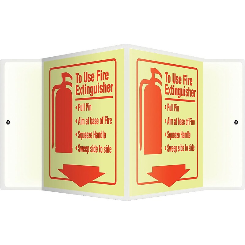 Accuform To Use Fire Extinguisher Projection Sign, Red, 6"H x 5"W (PSP349) image 1