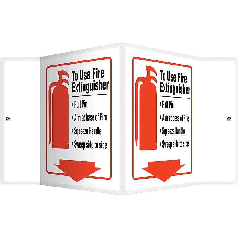 Accuform To Use Fire Extinguisher Projection Sign, Red/Black/White, 6"H x 8.5"W (PSP615) image 1