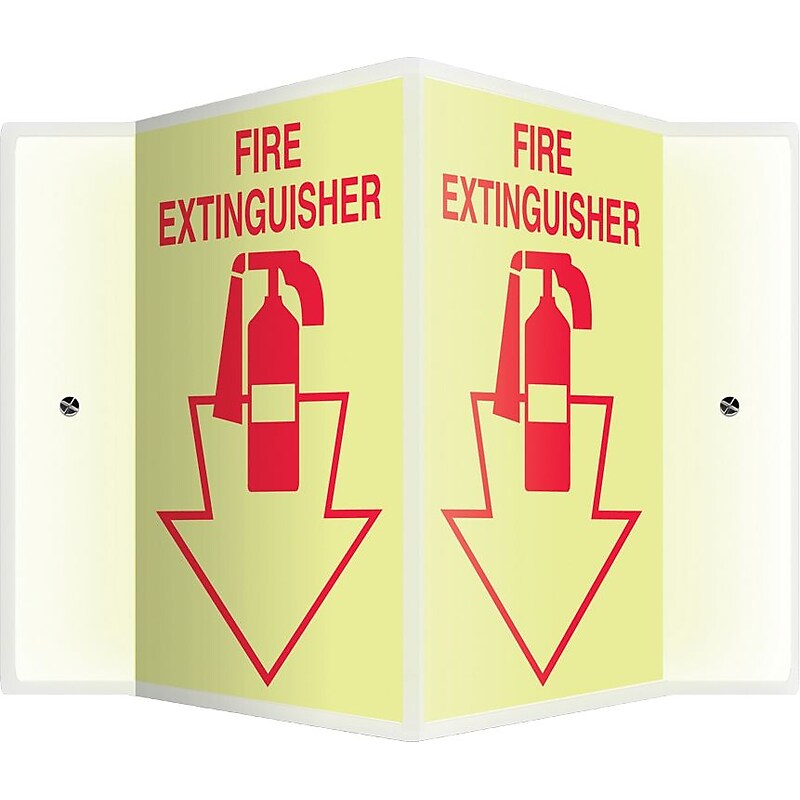 Accuform Fire Extinguisher Projection Sign, Red/White, 12"H x 9"W (PSP362) image 1