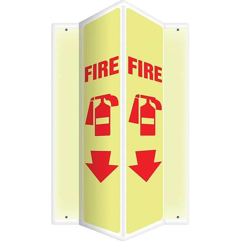 Accuform Fire Projection Sign, Red/White, 24"H x 4"W (PSP322) image 1