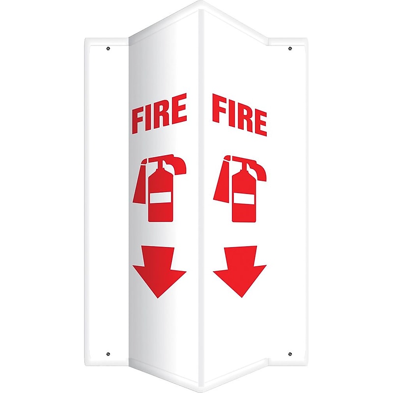 Accuform Fire Projection Sign, Red/White, 24"H x 4"W (PSP634) image 1
