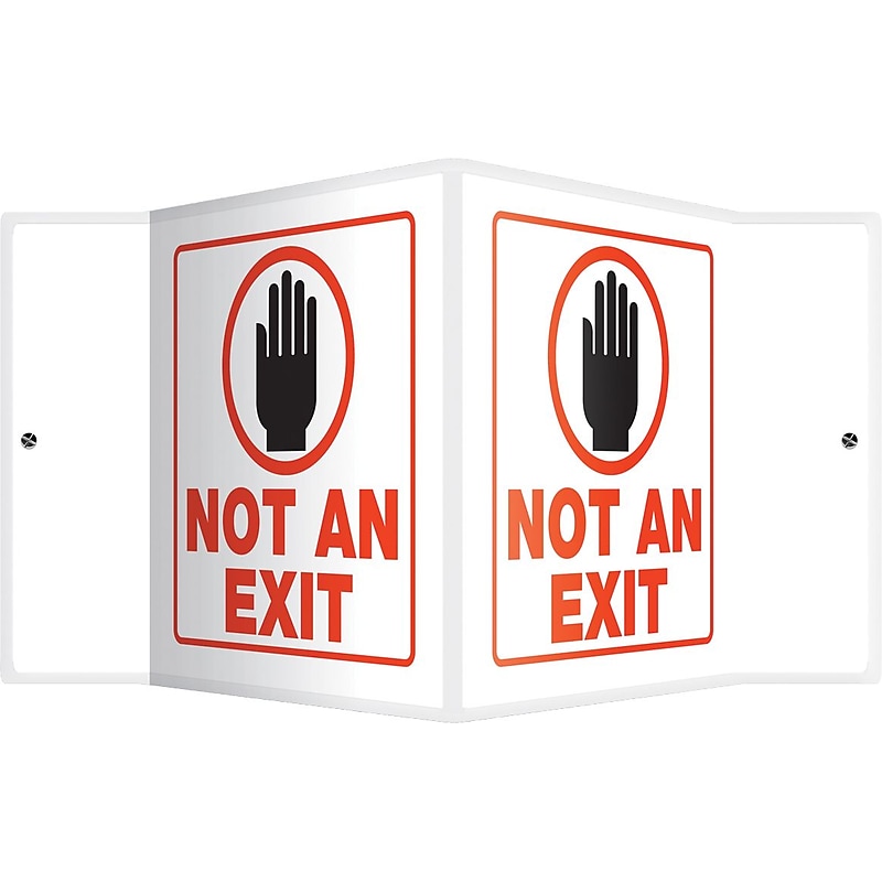 Accuform Not An Exit Projection Sign, Red/Black/White, 6"H x 5"W (PSP126) image 1