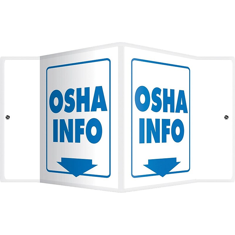 Accuform OSHA Inform Projection Sign, Blue/White, 6"H x 5"W (PSP377) image 1