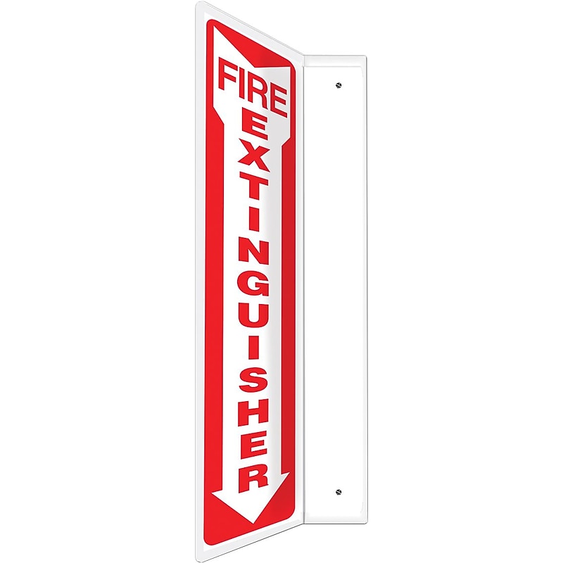 Accuform Fire Extinguisher Projection Sign, Red/White, 12"H x 4"W (PSP403) image 1