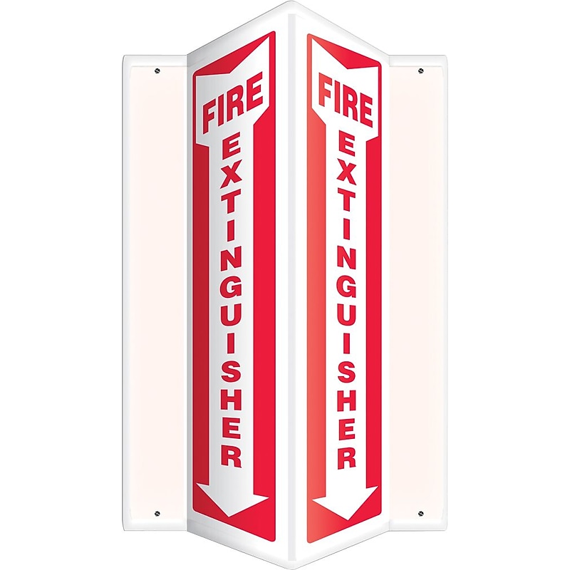 Accuform Fire Extinguisher Projection Sign, Red/White, 12"H x 4"W (PSP330) image 1
