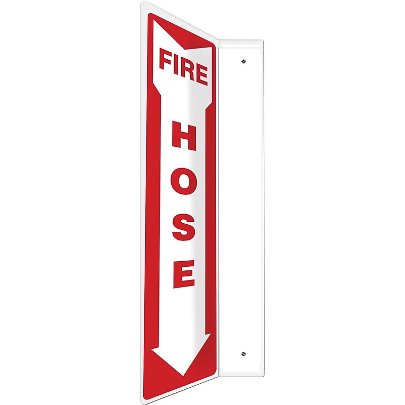 Accuform Fire Hose Projection Sign, Red/White, 18"H x 4"W (PSP410) image 1