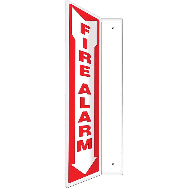 Accuform Fire Alarm Projection Sign, Red/White, 24"H x 4"W (PSP740) image 1