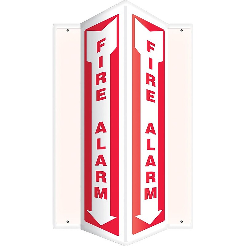 Accuform Fire Alarm Projection Sign, Red/White, 24"H x 4"W (PSP626) image 1