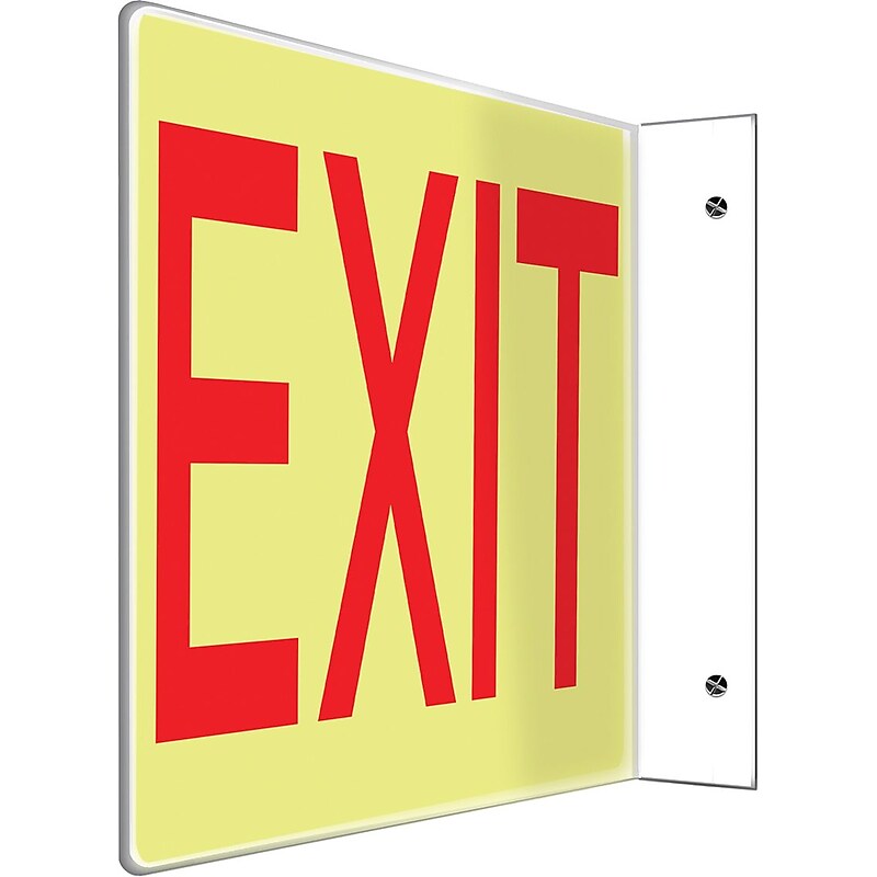 Accuform Exit Projection Sign, Red/White, 8"H x 12"W (PSP224) image 1